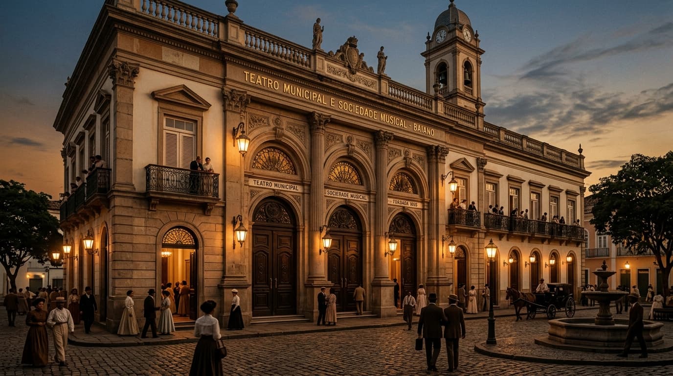 Fachada histórica da Sociedade Filarmônica Minerva